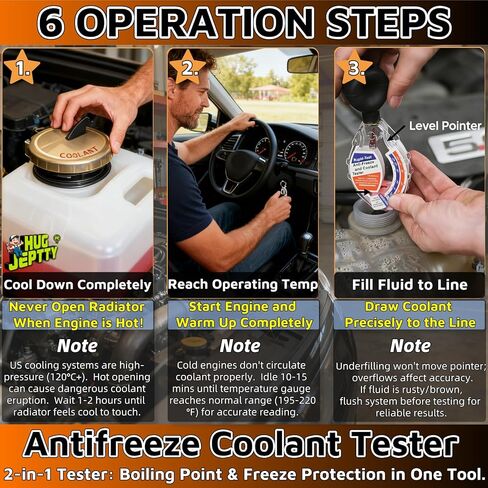 Antifreeze Tester Automotive 2 in 1, Dial Type Antifreeze Coolant Tester Hydrometer Engine Coolant Anti Freeze Testers Automotive Universal Tool for Car System (Inhalation) in Saudi Arabia
