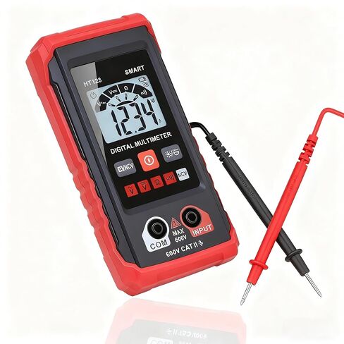 Generic HT123 مقياس رقمي متعدد - مقياس رقمي متعدد تلقائي - قياس ذكي - جهاز اختبار كهربائي الفولتميتر المتعدد - مقياس الفولتميتر التلقائي المدى غير المتصل، أحمر (أحمر) in Kuwait