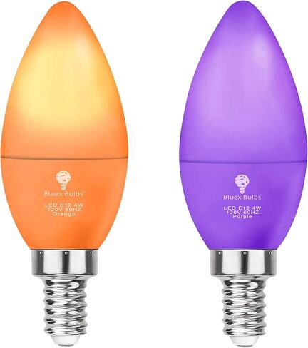 2 Pack BlueX LED Candle Blue Light Bulb - 4W (40Watt Equivalent) - E12 Base Blue LED Blue Bulb, Party Decoration, Porch, Home Lighting, Holiday Lighting, Chandelier Light Bulbs, Candelabra Bulbs in Kuwait