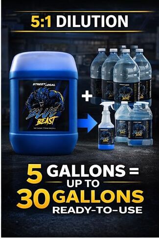 Street Legal Blue Beast Xtreme Degreaser – Heavy-Duty Concentrated Industrial Cleaner & Engine Degreaser, Fast-Acting Formula, 5 Gallon Pail (1) in Saudi Arabia