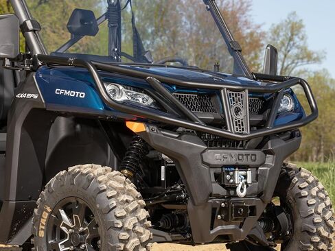 مصد أمامي أسود SuperATV لـ 2019+ CFMOTO UForce 1000، أنابيب DOM فولاذية، تحمي الواجهة الأمامية بالكامل، تصميم أنيق وعصري، لا يتطلب الحفر، انظر الملاءمة، صنع في الولايات المتحدة الأمريكية in Kuwait