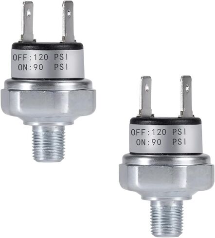 2PCS Air Pressure Switch 90-120 PSI, 1/8"-27 NPT, 20A DC 12V/24V & AC 120V/240V Air Compressor Tank Pressure Control Switch for Air Horn Train Horn in Saudi Arabia
