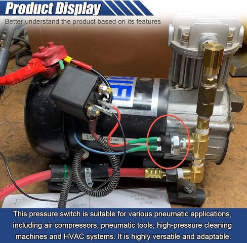 2PCS Air Pressure Switch 90-120 PSI, 1/8"-27 NPT, 20A DC 12V/24V & AC 120V/240V Air Compressor Tank Pressure Control Switch for Air Horn Train Horn in Saudi Arabia