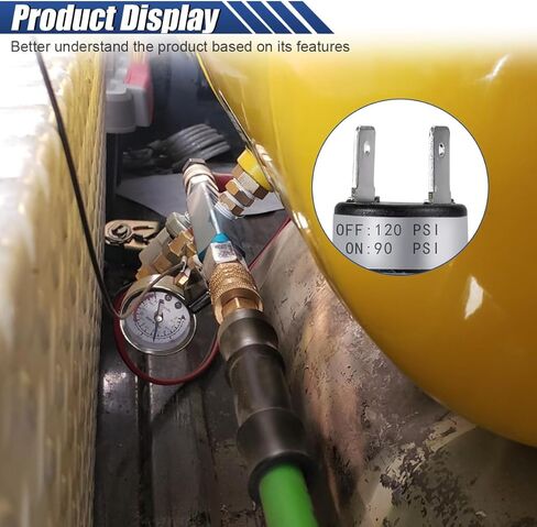 2PCS Air Pressure Switch 90-120 PSI, 1/8"-27 NPT, 20A DC 12V/24V & AC 120V/240V Air Compressor Tank Pressure Control Switch for Air Horn Train Horn in Saudi Arabia
