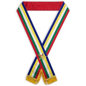Masonic Order of Eastern Star OES Sash Five Color with Soft Gold Fringe Side O.E.S Hand Embroidered Star in Kuwait