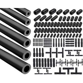 1/8" 5/32" 3/16" 1/4" 5/16" 3/8" Automotive Silicone Vacuum Tubing Hose line Kit 5FT with 115PCS Nylon Vacuum Connectors, 63PCS Rubber Vacuum Caps, Total 184 PCS (Blue) in Kuwait