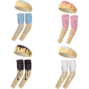 8 قطع من مجموعة آيس كريم البيسبول بالتنقيط، عصابة رأس وآيس كريم بالتنقيط، أكمام ذراع البيسبول للكرة اللينة، معدات الجري الرياضية للأداء للشباب والبالغين in Kuwait