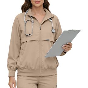 niaahinn Scrub Jacket for Wome - Warm Zip Front Medical Scrub Jackets, Stylish & Functional Workwear in Saudi Arabia