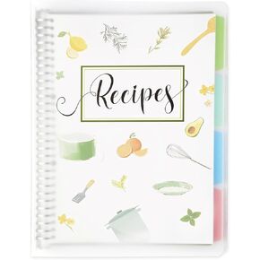 8.5" x 11" Recipe Book to Write in Your Own Recipes, Personal Blank Recipe Notebook Binder, Removable Hardcover Empty Recipe Journal Cookbook Binder with 8 Dividers and 24 Tabs, Hold up to 240 Recipes in Kuwait