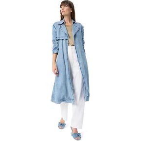 DEE OCLEPPO womens Cassie Wrap Front Tie Belt Long Trench Coat Standard in Saudi Arabia