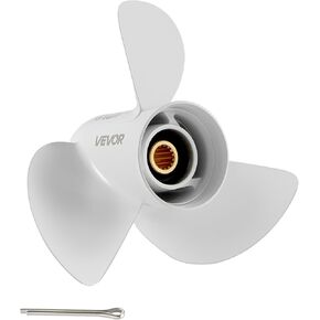 VEVOR Outboard Propeller, Replace for OEM 765183, 3 Blades 13 1/4" x 17" Pitch Aluminium Boat Propeller, Compatible with 40-140HP 2-Stroke Evinrude Outboard, w/ 13 Tooth Splines, RH in Saudi Arabia