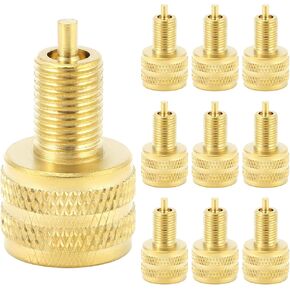 QWORK 10-Pack Gold Large Bore Tire Valve Adapter Set – Converts Large Bore to Standard Bore for Cars, Trucks, 22 mm Length in Kuwait