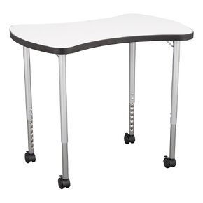 Learniture Structure Series 35-Inch Collaborative Dry-Erase Activity Table, Bow-Tie Mobile Collaborative Table with Whiteboard Top, Black Legs, 35.5" W x 23.75" D x 20"-30" H in Saudi Arabia