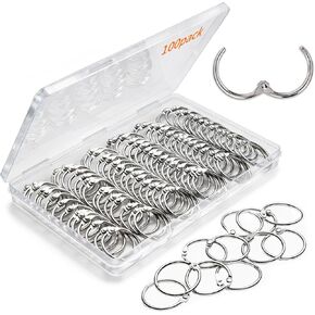 100 Pack-1 inch GIUCNOK Binder Rings, Loose Leaf Binder Book Rings, with Metal Nickel Plated for Key, and Index Cards, Premium Ring Clips, Paper Rings, for School, Home or Office, Silver in Saudi Arabia