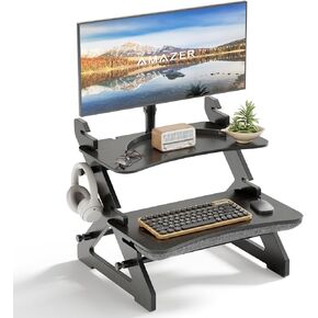 محول مكتب Amazer Bamboo الدائم ، 22 بوصة Sit Sit Stand Up Desk Riser Computer سطح مكتب سطح المكتب in Kuwait