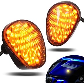 Amazicha Motorcycle Flush Mount Turn Signal, 2PCS 12V Smoked LED Indicator Light Blinker Fit for Yamaha YZF R1 R3 R6 R6S Fazer FZ FZ1 FZ6 FZ6R FZ07 FZ8 FZ09 MT-07 MT-09 TMAX, Amber in Kuwait