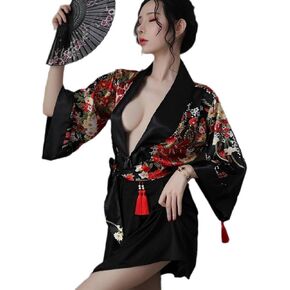 Women's Japanese Kimono Sexy Traditional Robe Lingerie Yukata Ladies Costumes Pajamas in Saudi Arabia