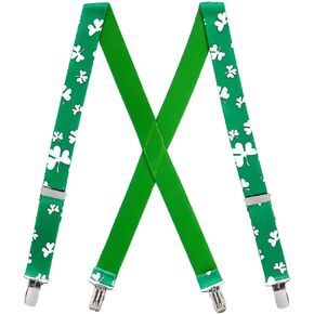 حمالات شامروك المبتكرة للأطفال من Suspender Store - مرونة عريضة 2.54 سم - مخيطة على شكل حرف X من الخلف - مشبك - 3 مقاسات in Saudi Arabia