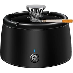 منفضة سجائر متعددة الوظائف 2 في 1 لإزالة الدخان منفضة سجائر محمولة قابلة لإعادة الشحن للمنزل والمكتب الداخلي (أسود) in Kuwait