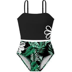 ملابس سباحة ALISISTER للفتيات تانكيني مكونة من قطعتين بيكيني بحزام قابل للتعديل للفتيات مقاس 9-16 in Kuwait