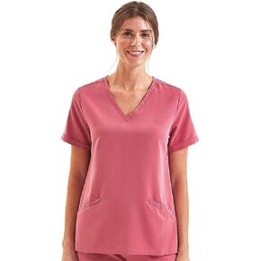 Onna - Women's Invincible V-Neck Stretch Scrub Top with Front Pockets in Saudi Arabia