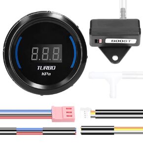 52mm Turbo Boost Gauge, LED Digital Meter, Boost Pressure Gauge with Large Font Display 1.0 2.0kPa Alarm Function & Sensor, Ideal for Car Truck Motorcycle in Kuwait