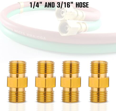 4 حزمة لحام خرطوم المقرنة محول مجموعة 9/16 "-18 LH & RH الشعلة خرطوم طقم تصليح لخرطوم الأكسجين الأسيتيلين التوأم in Saudi Arabia