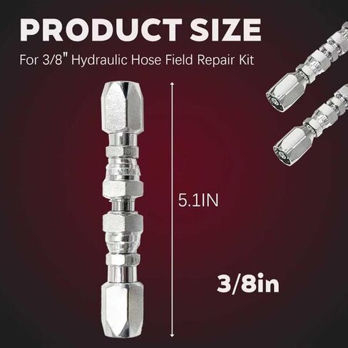 2PCS 3/8" Hydraulic Hose Repair Kit, 3/8" Inner Diameter 2-Wire Reusable Hydraulic Fittings in Saudi Arabia