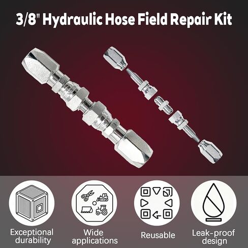 2PCS 3/8" Hydraulic Hose Repair Kit, 3/8" Inner Diameter 2-Wire Reusable Hydraulic Fittings in Saudi Arabia