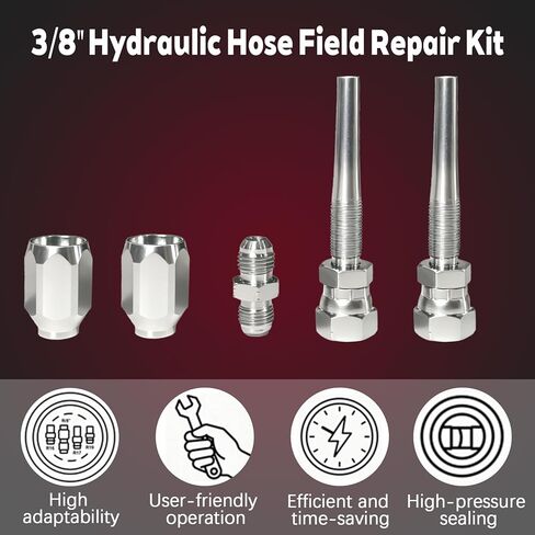 2PCS 3/8" Hydraulic Hose Repair Kit, 3/8" Inner Diameter 2-Wire Reusable Hydraulic Fittings in Saudi Arabia