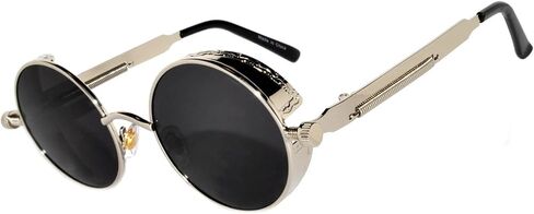 Steampunk Vintage Retro Round Circle Gothic Hippie Colored Plastic Frame Sunglasses Colored Lens in Saudi Arabia