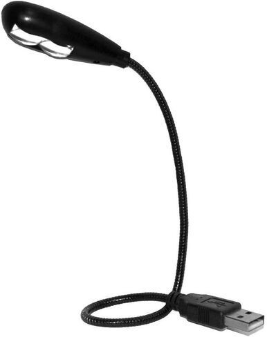 مصباح قراءة USB مزود بمصباحين LED ووصلة عنق الإوزة المرنة - 2 إعدادات سطوع ومفتاح تشغيل / إيقاف للكمبيوتر المحمول والكمبيوتر المحمول والكمبيوتر الشخصي وجهاز ماك (أبيض) in Kuwait