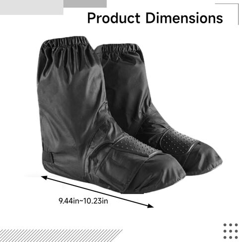 Motorcycle Rain Boot Cover, Waterproof Shoe Cover, Gear Shift with Anti-Slip Oxford Fabric Overshoes, with Storage Bag, Black, M 9.4-10.2 in / 24-26 Cm in Kuwait
