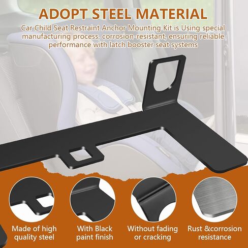 Chelhead Safe Cars Seat Mount Bracket Universal Child Seat Anchor Kit with 2 Adapter Easy Installation Universal Compatible with ISOFIX Child Safety Seats in Saudi Arabia