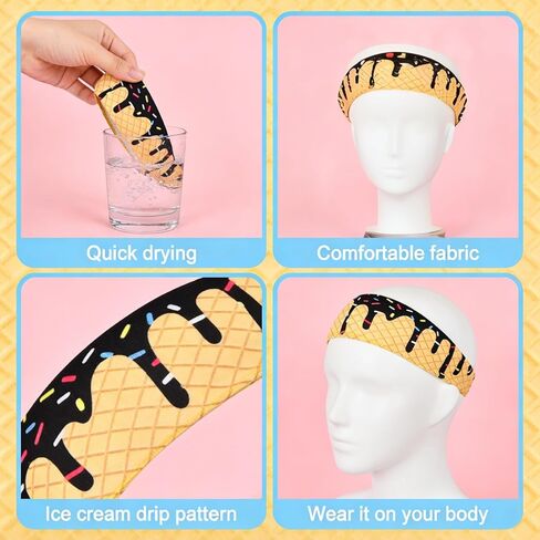 8 قطع من مجموعة آيس كريم البيسبول بالتنقيط، عصابة رأس وآيس كريم بالتنقيط، أكمام ذراع البيسبول للكرة اللينة، معدات الجري الرياضية للأداء للشباب والبالغين in Kuwait