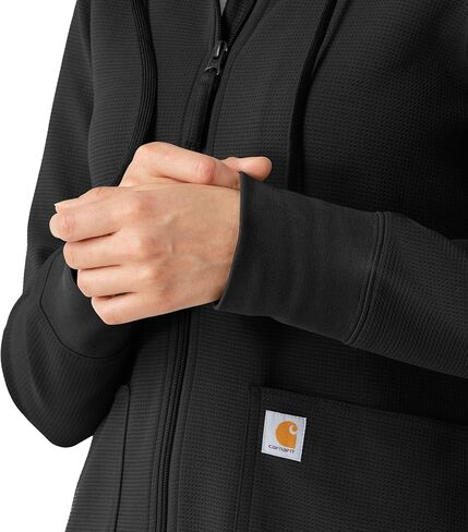Carhartt Layers Scrubs للنساء، هودي بسحاب كامل - أسود، M in Saudi Arabia