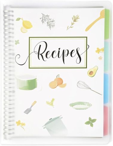 8.5" x 11" Recipe Book to Write in Your Own Recipes, Personal Blank Recipe Notebook Binder, Removable Hardcover Empty Recipe Journal Cookbook Binder with 8 Dividers and 24 Tabs, Hold up to 240 Recipes in Kuwait