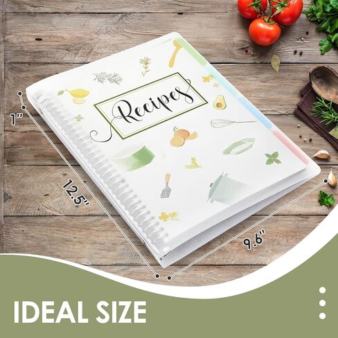 8.5" x 11" Recipe Book to Write in Your Own Recipes, Personal Blank Recipe Notebook Binder, Removable Hardcover Empty Recipe Journal Cookbook Binder with 8 Dividers and 24 Tabs, Hold up to 240 Recipes in Kuwait
