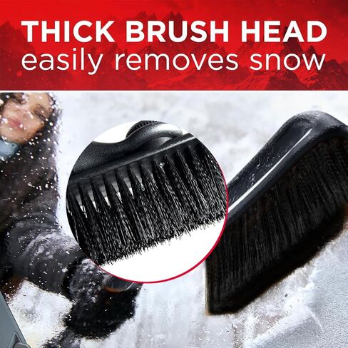 Ice Scraper and Snow Brush for Car, Lightweight 7" Brush Head & 33.5" Extendable Handle for Quick Windshield and Window Cleaning on SUV, Truck, Auto(Red) in Saudi Arabia