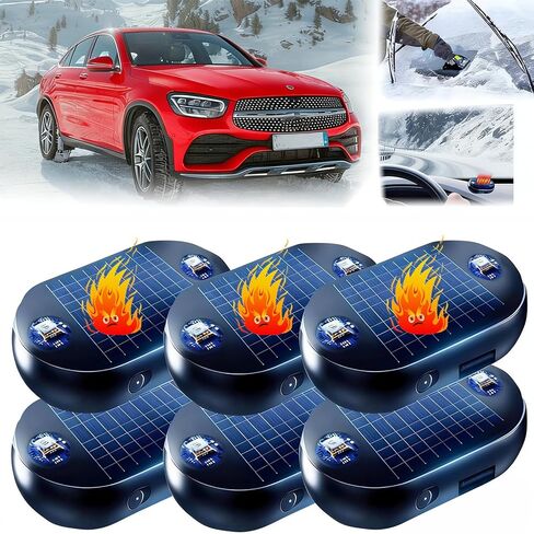 6pcs Electromagnetic Car Snow Removal Device, Solar AntiFreeze Electromagnetic Car Snow Removal Device, Portable Ca r Defroster,Fast and Efficient Vehicle Microwave Deicing Instrument for Ice Scraping in Saudi Arabia