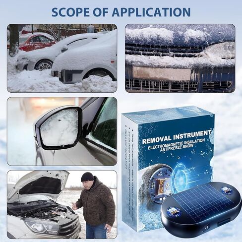 6pcs Electromagnetic Car Snow Removal Device, Solar AntiFreeze Electromagnetic Car Snow Removal Device, Portable Ca r Defroster,Fast and Efficient Vehicle Microwave Deicing Instrument for Ice Scraping in Saudi Arabia