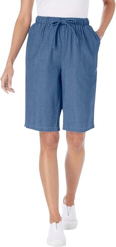 Woman Within Plus Size Drawstring Denim Short in Saudi Arabia