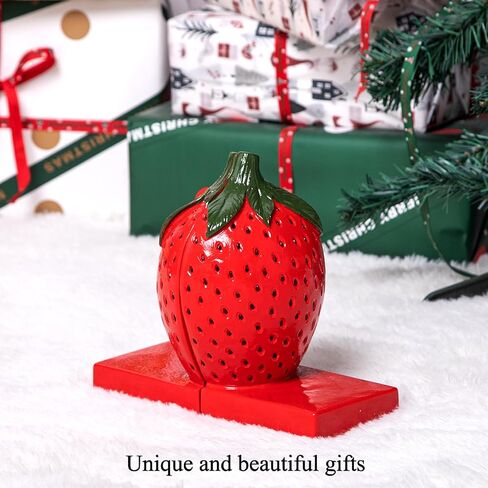 Strawberry Decorative Bookends, Resin Book Ends for Shelves with Cute Aesthetic Design, Bookshelf Decor for Home Office, Desk, Library, Book Holder for Heavy Books, Unique Gift, Set of 2 in Saudi Arabia
