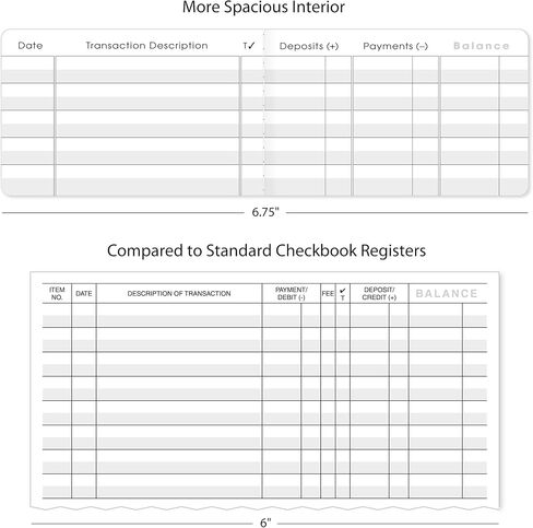 Mini ATM Debit Card Registers - Transaction Registers Designed to fit Card Slots. Mini Register Size Closed: 3.375 x 2.125 in. Full Width Interior Checkbook Register Measures 6.75 in. (Set of 6) in Saudi Arabia