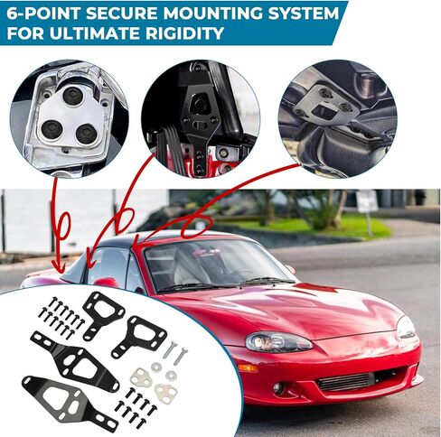 AUTOVIC Hard Top Mounting Bracket Kits Compatible with Mazda MX5 Miata NA NB 1990-2005 Iron Hardtop Install Brackets 6-Point Mounting Black in Saudi Arabia