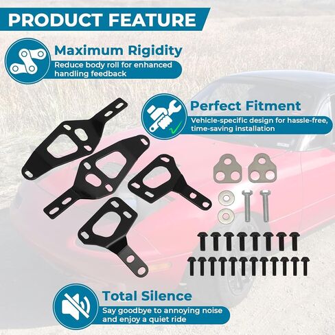AUTOVIC Hard Top Mounting Bracket Kits Compatible with Mazda MX5 Miata NA NB 1990-2005 Iron Hardtop Install Brackets 6-Point Mounting Black in Saudi Arabia