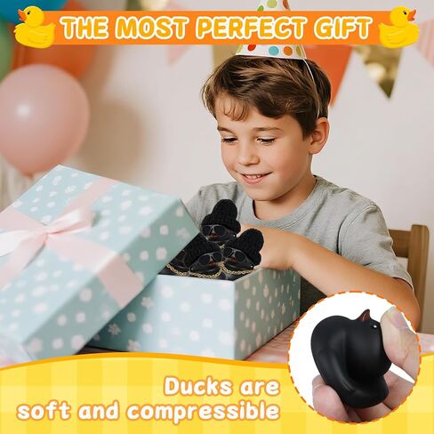 DIY Christmas Rubber Duck with Knit Hat, Glasses & Necklace - Black Duck Car Dashboard Decor for Jeep, Car, Home, Office, Gift (1 Piece) in Kuwait