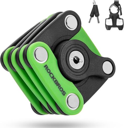 ROCKBROS قفل دراجة قابل للطي للدراجات سكوتر Ebike، قفل دراجة فولاذي قابل للطي مضاد للسرقة مع مفاتيح، دعامة تثبيت وأشرطة، 27 بوصة 1.32 رطل in Saudi Arabia