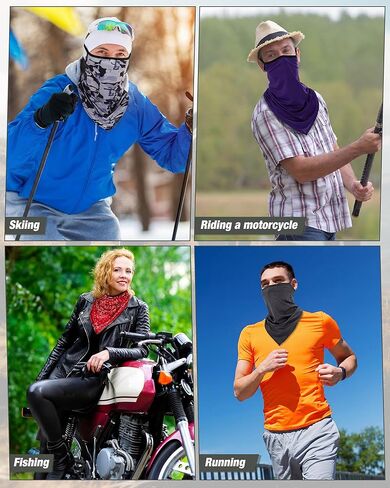 JaGely 12 Pack Neck Gaiters Scarf Elastic Wrap Mask Ear Loop Headband Absorbing for Women Men Sports Yoga Running Hiking in Saudi Arabia