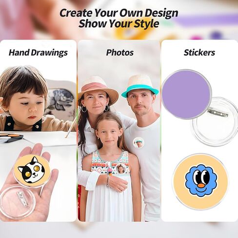 10pcs Clear Button Pins, 2.28 Inch Transparent Custom Photo Buttons, Make Your Own Buttons, Personalized Acrylic Button for DIY Crafts, Events and Gifts in Saudi Arabia